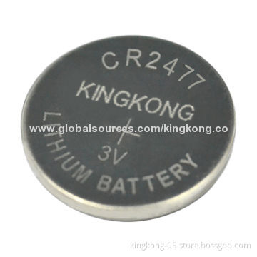3V Coin Battery, CR2477 1,000mAh Capacity, 0.2mA Standard Current